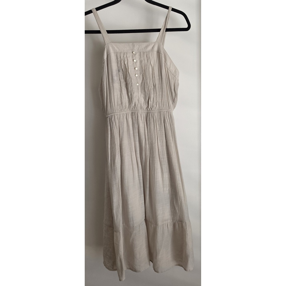 Naif Womens Midi Dress Size S Beige Sleeveless Casual Boho Sundress Gown